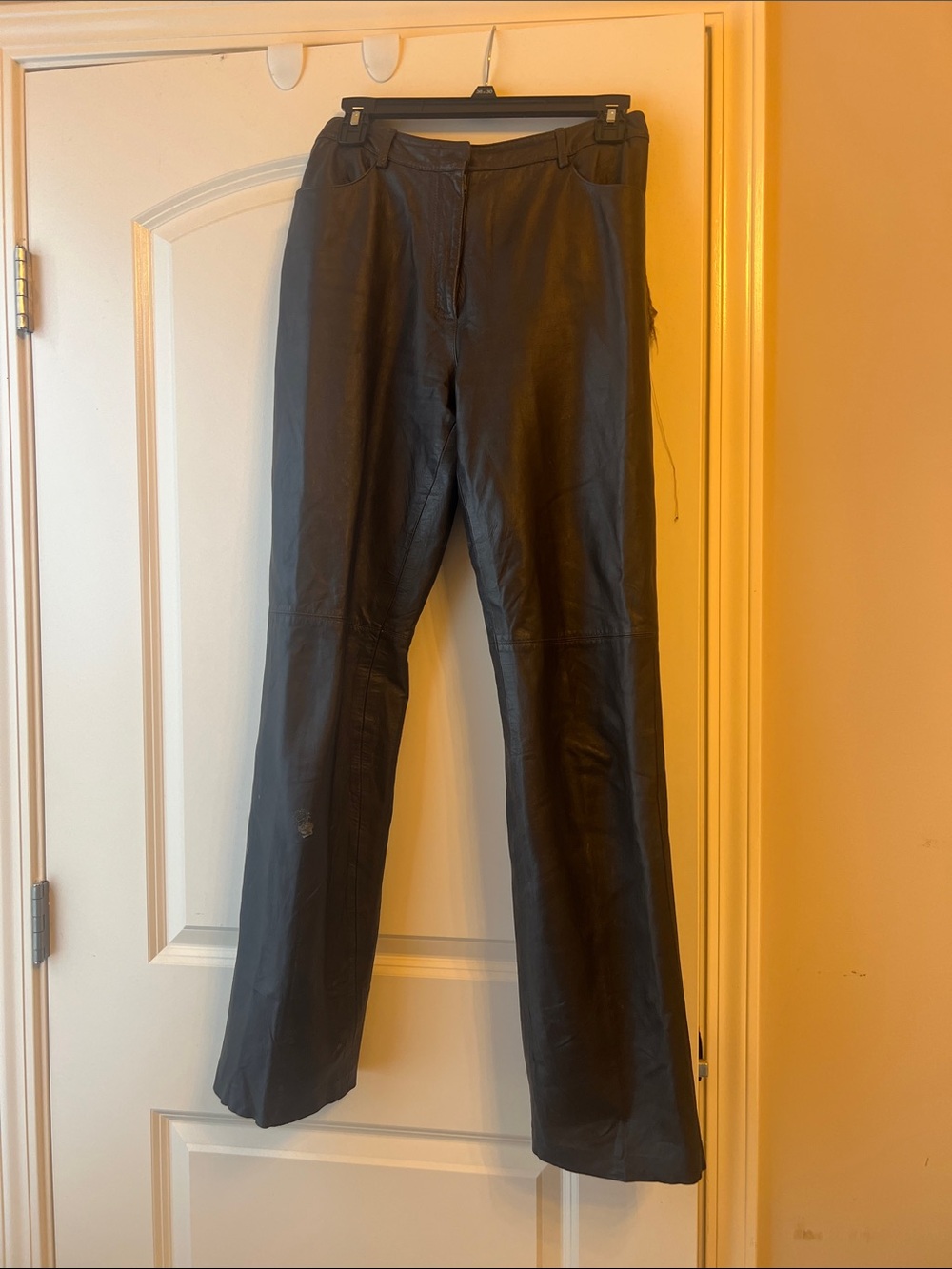 Vakko Sport Black Leather Pants
